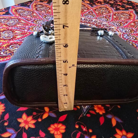 Vintage Brighton Bucket Handbag, Black and Brown Croc design - Picture 12 of 12